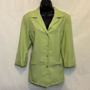 B-124 Requirements Green 1/2 Sleeve Lined Blazer Suit‎ Jacket Size 12